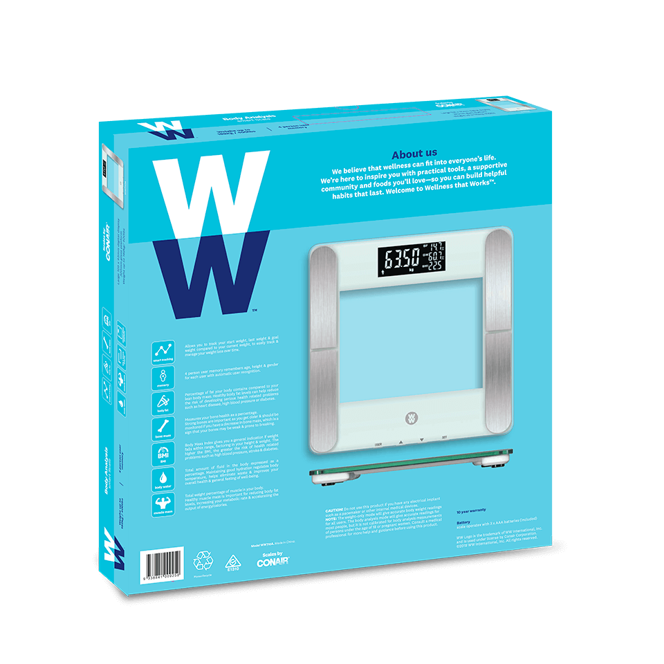 WW Scales by Conair Body Analysis Glass Scale